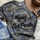 Support Your Local Farmer Eat Pork DTF Heat Transfer