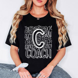 Coach Typography WHITE DTF Heat Transfer