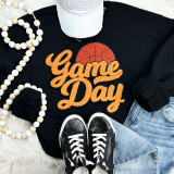 Basketball ORANGE Game Day Chenille Patch, a patch featuring an orange basketball and the words 'Game Day' in chenille embroidery.