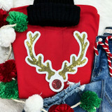 Reindeer Sequins Chenille Patch