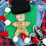 Sequin Gingerbread Man Patch