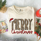 Merry Christmas Leopard DTF Heat Transfer