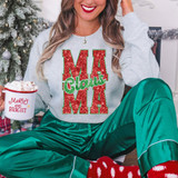 Mama Claus Faux Sequins DTF Heat Transfer