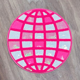 PINK SEQUIN Disco Ball Chenille Patch, round pink patch with reflective sequins arranged in a disco ball design.