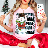 Pa Rum Pum Snowman DTF Heat Transfer