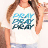 Pray Pray Pray Blue DTF Heat Transfer