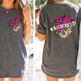 Be Afraid & Do It Anyway Pink/Purple Floral Skull DTF Heat Transfer