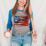 Baseball Flag Watercolor DTF Heat Transfer