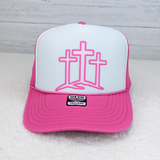 Triple Cross PUFF Hat/Pocket Screen Print Heat Transfer