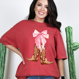 Cowgirl Boots With A Cow DTF Heat Transfer