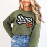 Basketball Mama Heart FAUX Embroidery DTF Heat Transfer