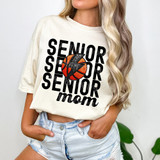 Senior Mom Basketball Bolt Faux Embroidery DTF Heat Transfer