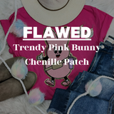 FLAWED Trendy Pink Bunny Chenille Patch *READ DESCRIPTION*