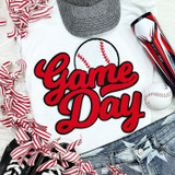 Baseball Red Game Day Chenille Patch