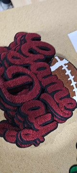 FLAWED Maroon Game Day Football Chenille Patch *READ DESCRIPTION*