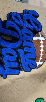 FLAWED Royal Game Day Football Chenille Patch *READ DESCRIPTION*