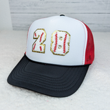 Baseball Chenille Numbers with Gold Glitter