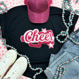 Cheer Megaphone Pink Chenille Patch