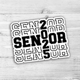 Stacked Senior 2025 Die Cut Sticker