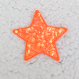 NEON ORANGE sequin STAR HAT/POCKET Patch