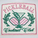 Pickleball Cocktail Club Embroidered Glitter HAT/POCKET Patch