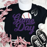 Baseball Purple Game Day Chenille Patch