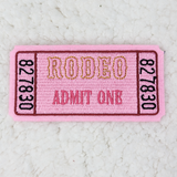Rodeo Ticket Embroidered HAT/POCKET Patch