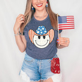 Patriotic Cowboy Happy Face DTF Heat Transfer