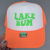 Lake Bum Hat/Pocket Neon Green Screen Print Heat Transfer