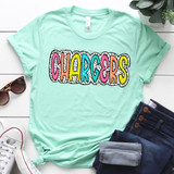 Chargers Dalmatian Dots DTF Heat Transfer