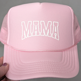 MAMA White PUFF Hat/Pocket Screen Print Heat Transfer