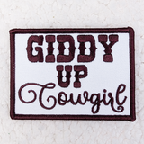 Giddy Up Cowgirl Embroidered HAT/POCKET Patch