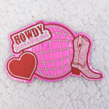 Howdy Sweetheart PINK Embroidered Vinyl HAT/POCKET Patch