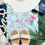 Salty Vibes METALLIC PINK Screen Print Heat Transfer