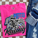 Moto Racing BLUE DTF Heat Transfer