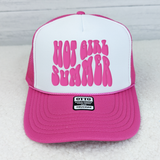 Hot Girl Summer  PINK PUFF Hat/Pocket Screen Print Heat Transfer