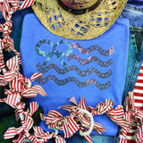 Spangled Coquette Flag Transfer