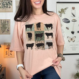 Boho Floral Cows DTF Heat Transfer