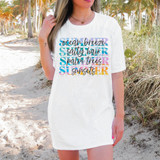 Summer Ocean Breeze Salty Hair Palm Trees Sunsets DTF Heat Transfer