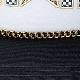 Black Enamel Gold Hat Chain