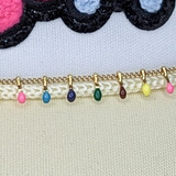 Party Lights Hat Chain, a decorative chain with small colorful light charms including pink, blue, purple, green, red, yellow, and pink, designed for party hats.