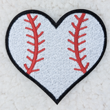 Baseball Heart Embroidered HAT/POCKET Patch
