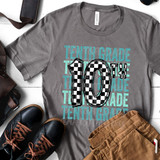 Tenth Grade Checker DTF Heat Transfer