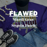 FLAWED Mardi Gras Sequin Patch *READ DESCRIPTION*