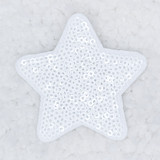 WHITE sequin STAR HAT/POCKET Patch, white star-shaped patch decorated with shiny white sequins.