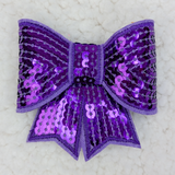 ALL PURPLE Sequin Bow HAT/POCKET Patch