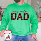 Very Merry Dad Buffalo Plaid DTF Heat Transfer
