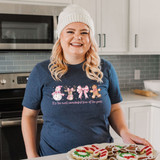 It's The Most Wonderful Time Of The Year Pink Christmas DTF Heat Transfer, pink and holiday-themed design with Christmas cookies in the image.