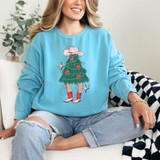 Cowgirl Christmas Tree DTF Heat Transfer