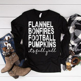 Flannels Bonfires Footballs Pumpkins Screen Print Transfer